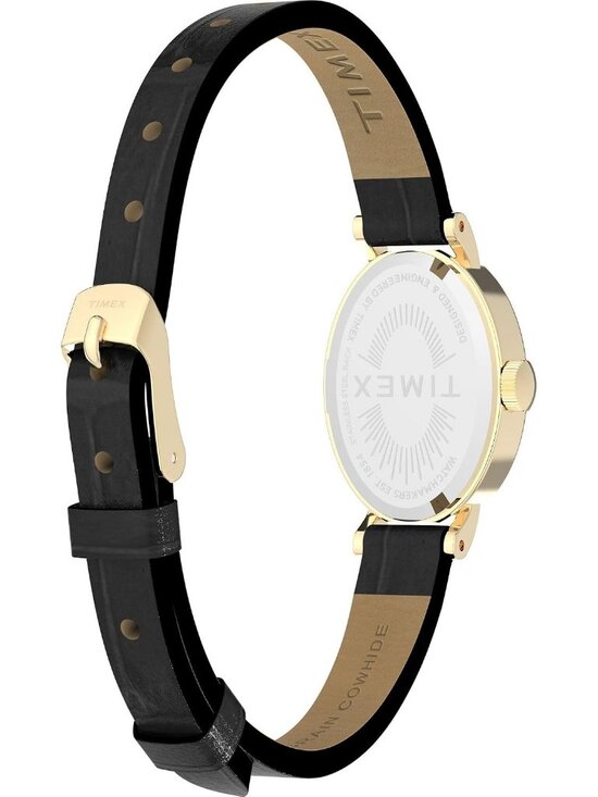Women\'s Gold Black Analog Quartz Cavatina Pearl Dial Oval Classic Wrist Watch main image 4